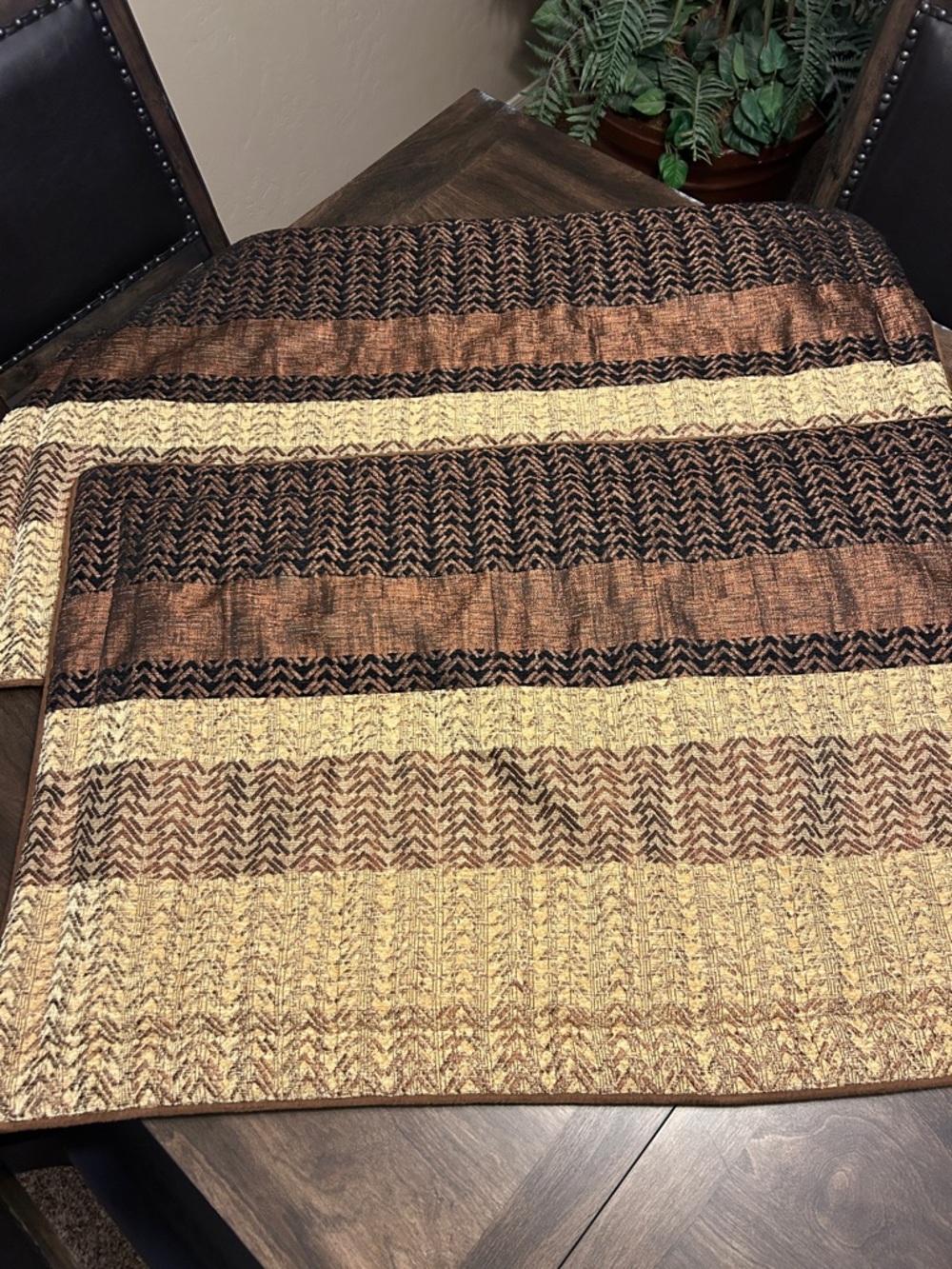 Croscill King Brown & Goldish Beige Shams